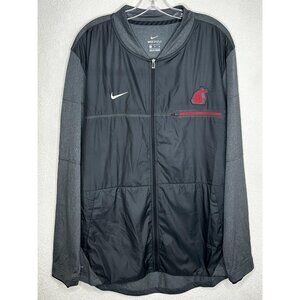 Washington State Cougars Jacket Mens XL Black Gray NCAA Football Nike Shield Zip